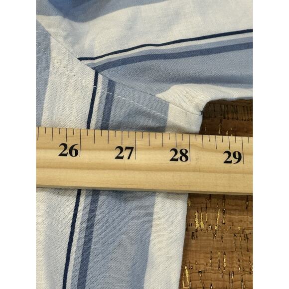 GAP Linen Blend Camp Shirt Striped Short Sleeve Button Up Casual XXL Summer - Picture 6 of 8